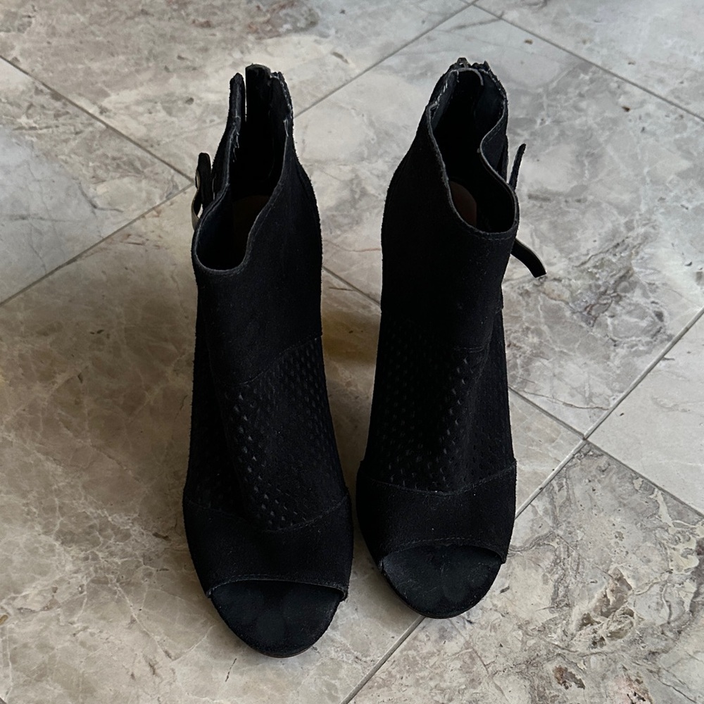 DV by Dolce Vita Black Peep-Toe Ankle Booties